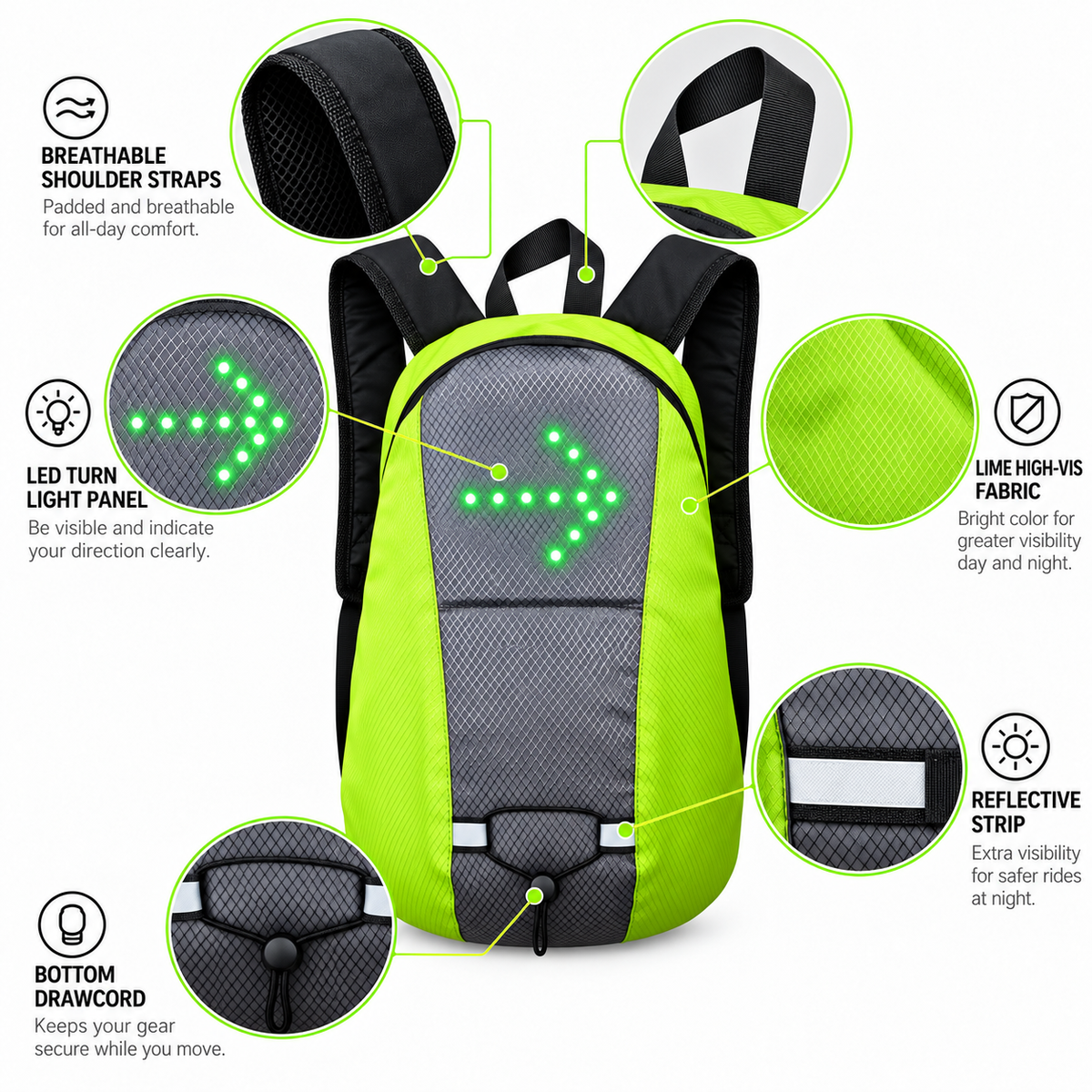 ANIKO LED Turn Signal Backpack