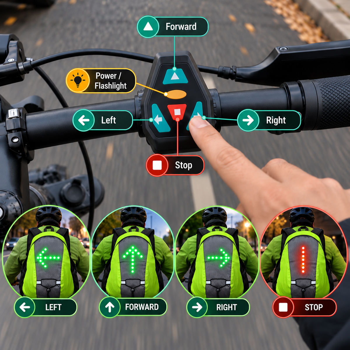 ANIKO LED Turn Signal Backpack